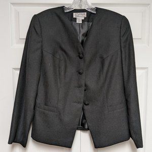 Atrium Collection- Black Collarless Blazer- Size 12